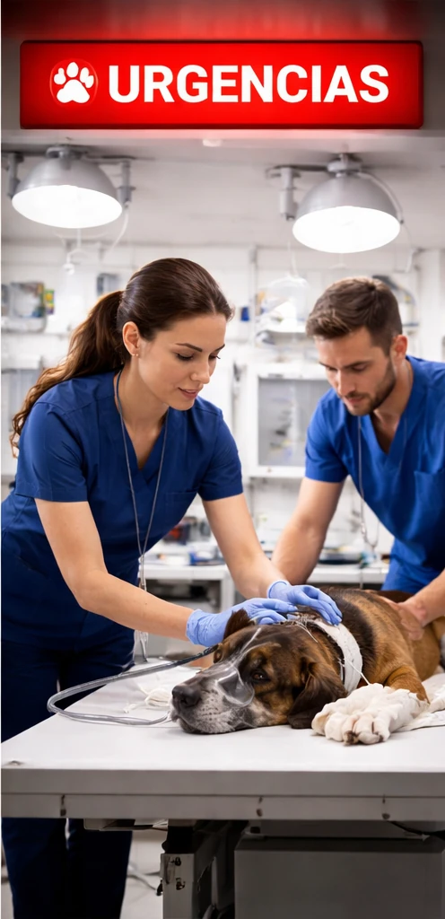 veterinarios en actuación de urgemcia